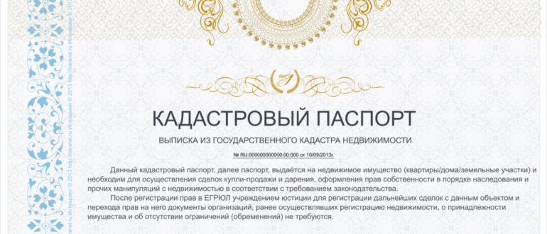 Кадастровый паспорт